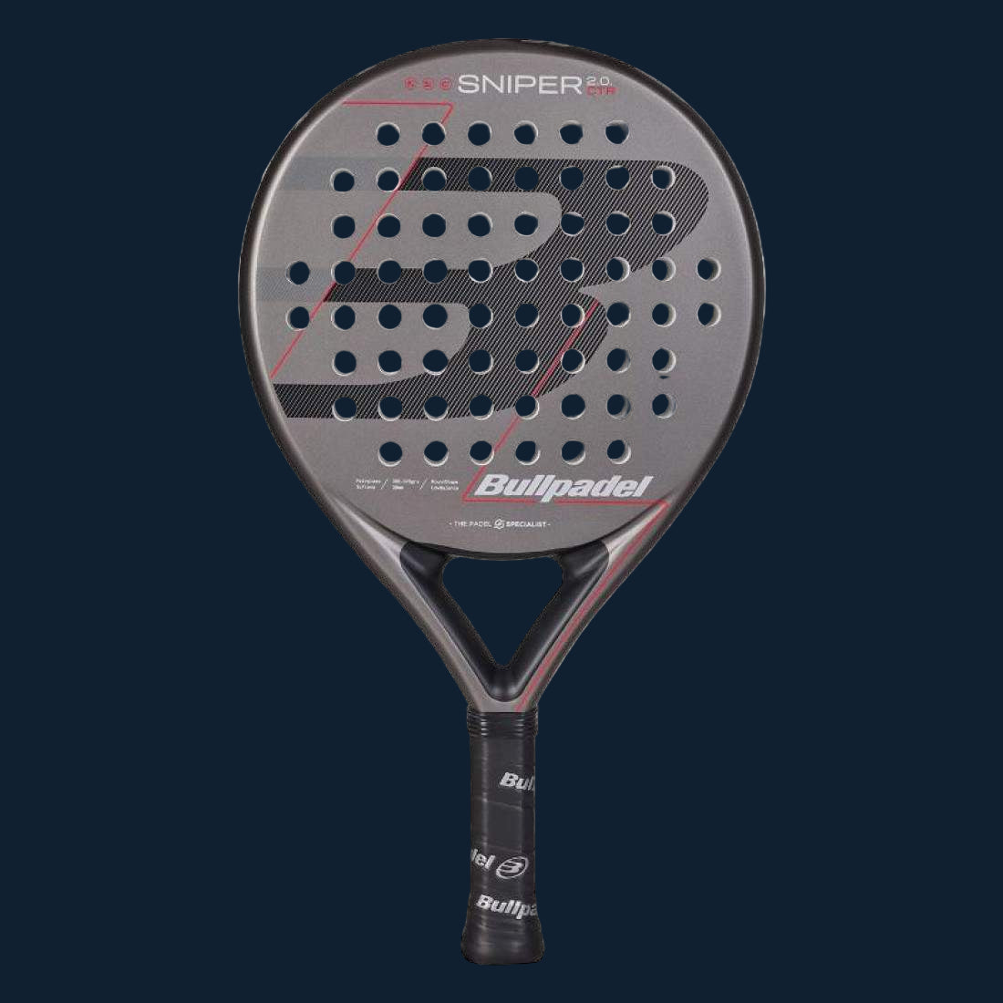 Bullpadel Sniper 2.0 Control Dark Gray 2026 Racket